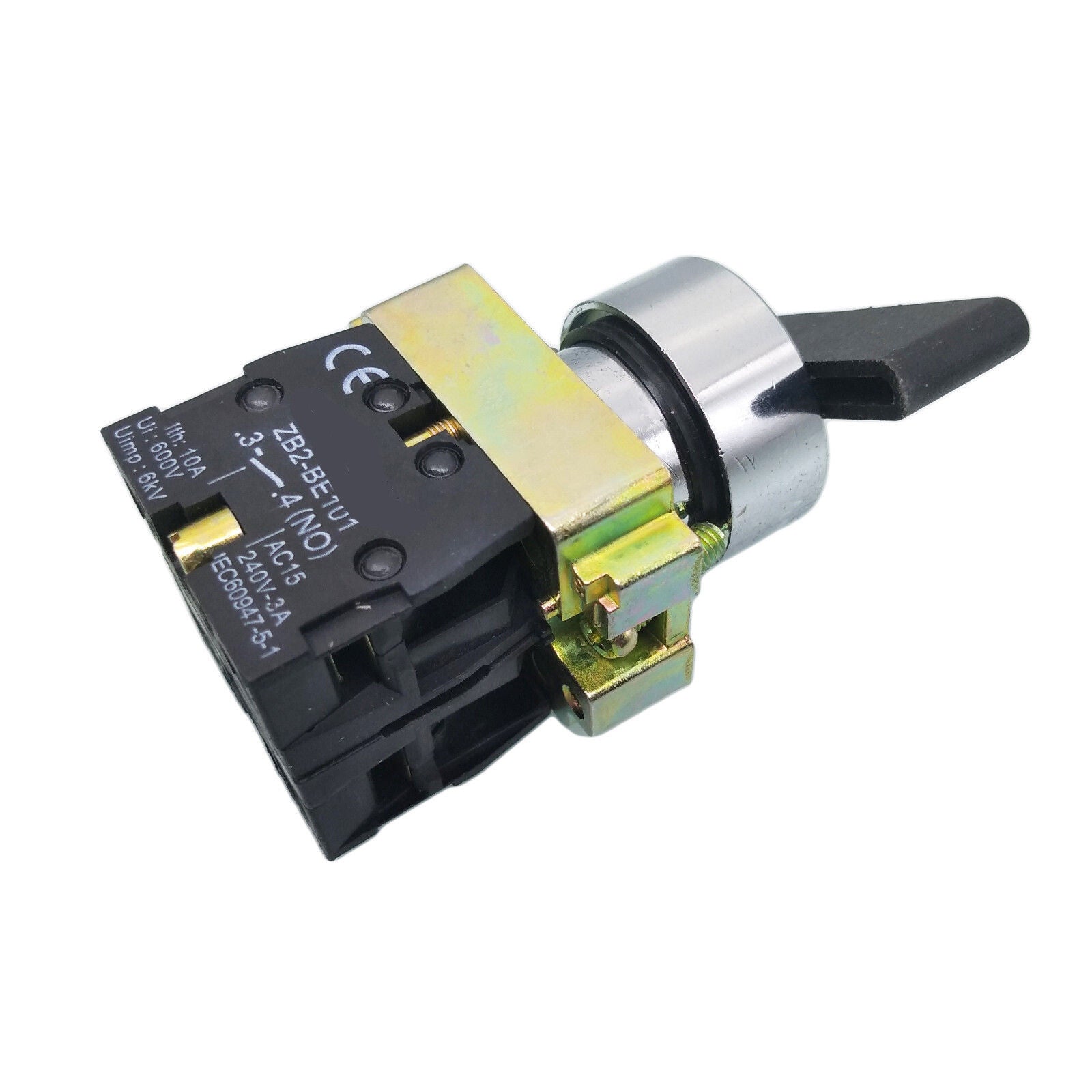 US Stock 2pcs XB2-BJ33 ON-OFF-ON 3-Position 2NO Latching Rotary Selector Switch