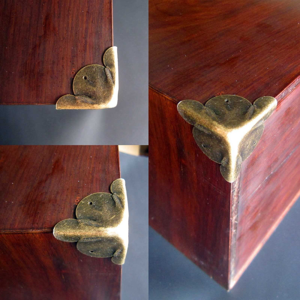 12pcs Heavy Duty Antique brass Decorative Jewelry Wine Wood Box Corner Protector