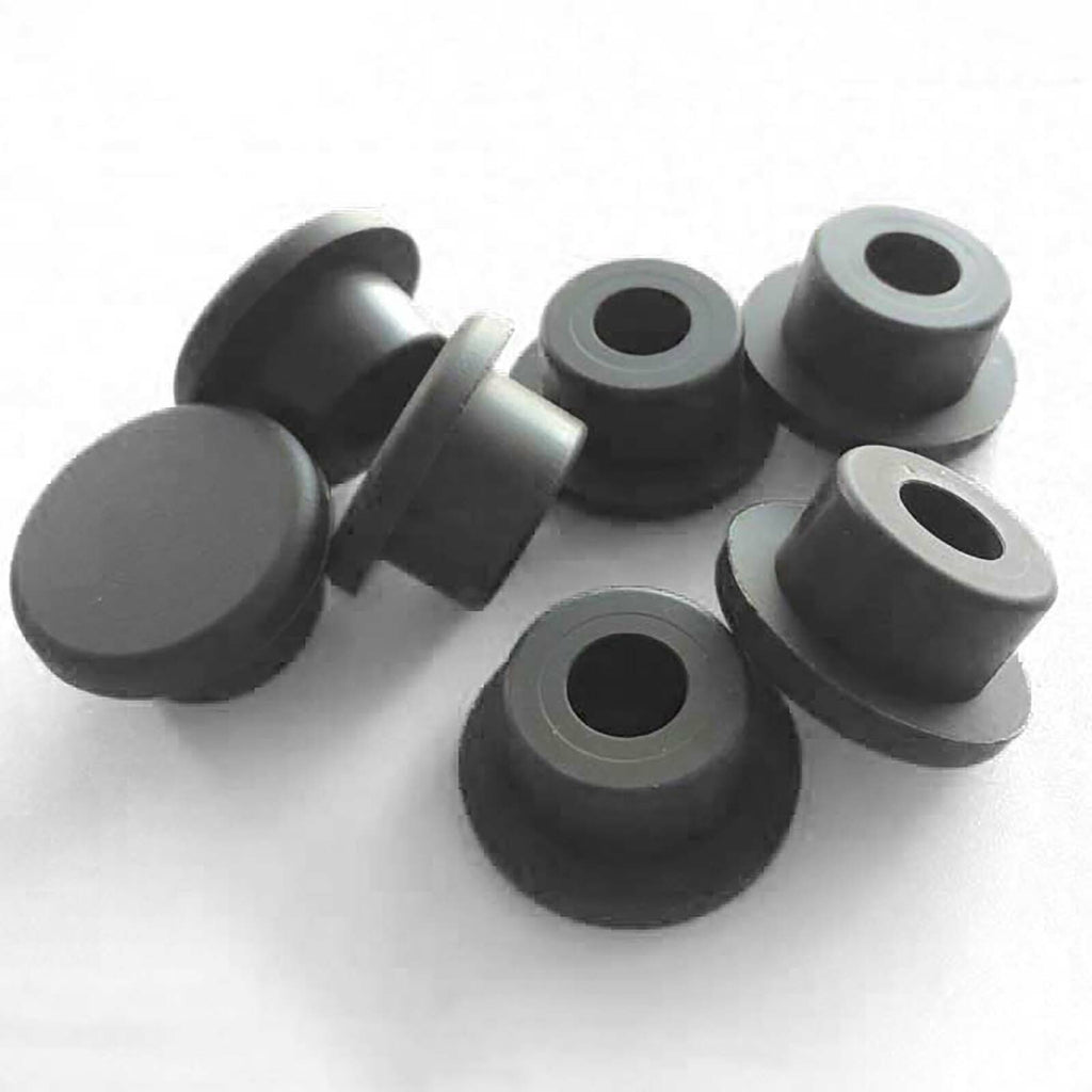 2x Blind plug silicone rubber cover plug black with hole end caps rubber 61.3mm