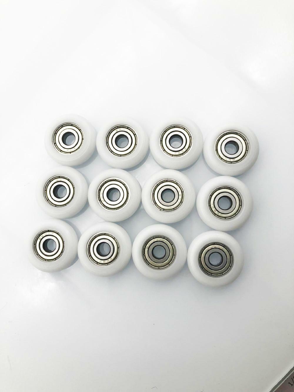 12pcs Embedded Rubber Shield Pulley Wheels Roller Groove Ball 625ZZ 5x23x7mm