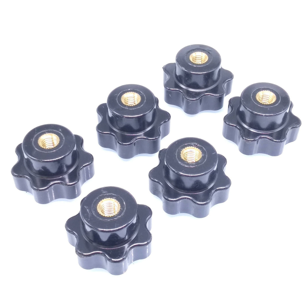 6x M6 x 32mm Plum Bakelite Hand Tighten Nuts Handle Star Thumb Nut Through Hole