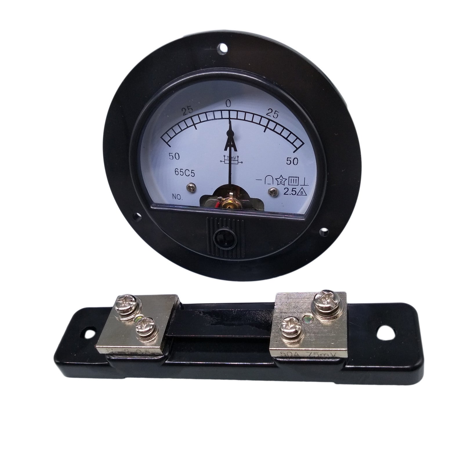 DC -50A ~ +50A Analog AMP Current Needle Panel Meter Ammeter & Shunt