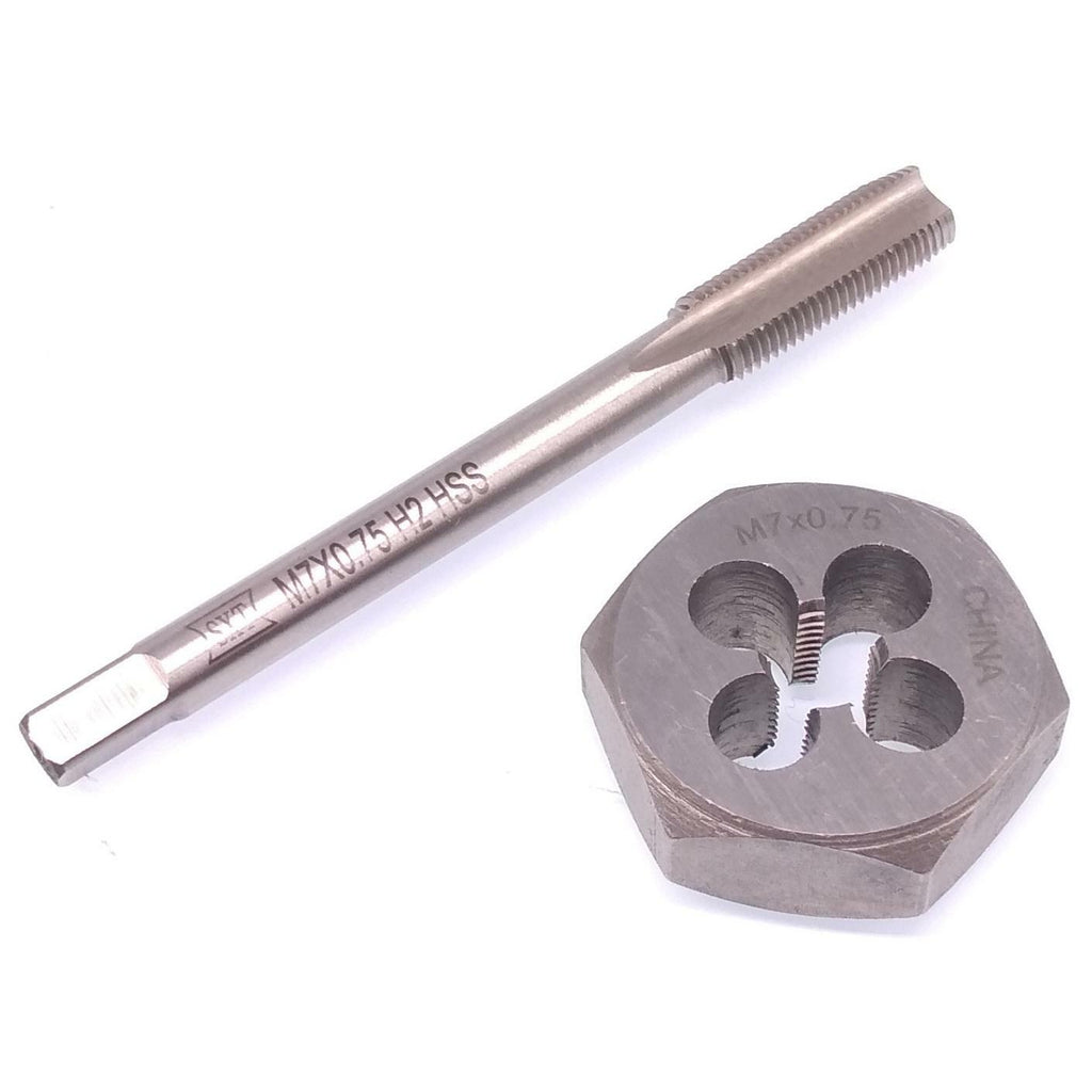 US Stock HSS M7 x 0.75mm Tap & 7x0.75mm Hexagon Die Metric Thread Right Hand Set
