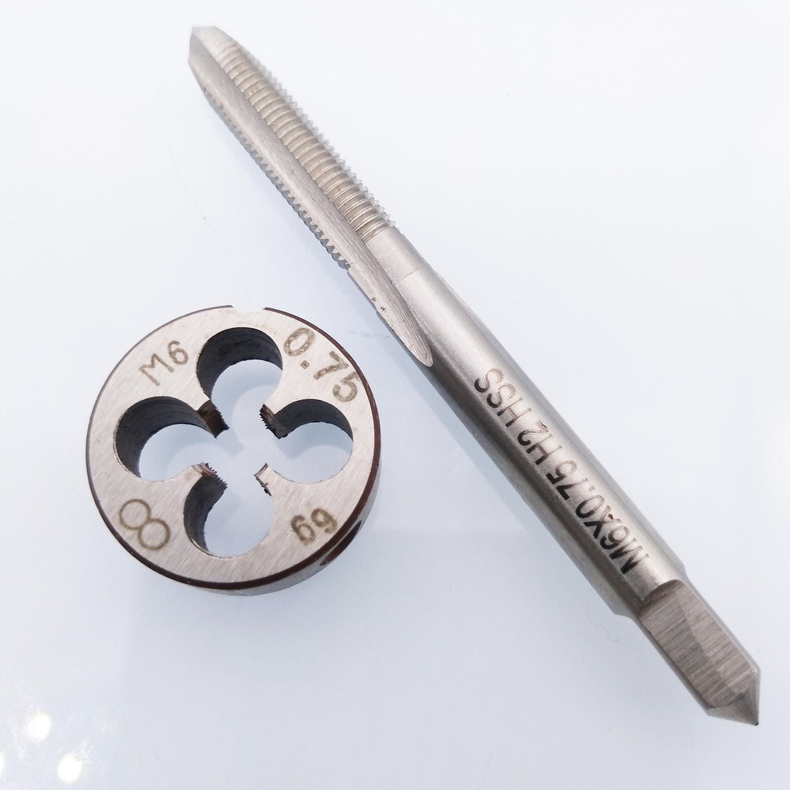 HSS M6 x 0.75mm Tap & M6 x 0.75mm Die Metric Thread Right Hand