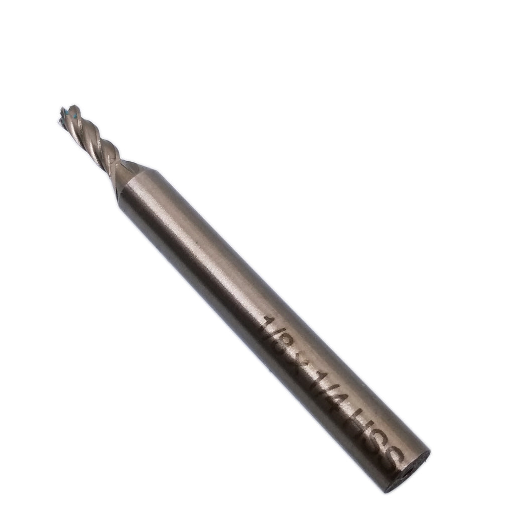 US Stock 3pcs 1/8 inch Four 4 Flute HSS & Aluminium End Mill Cutter CNC Bit