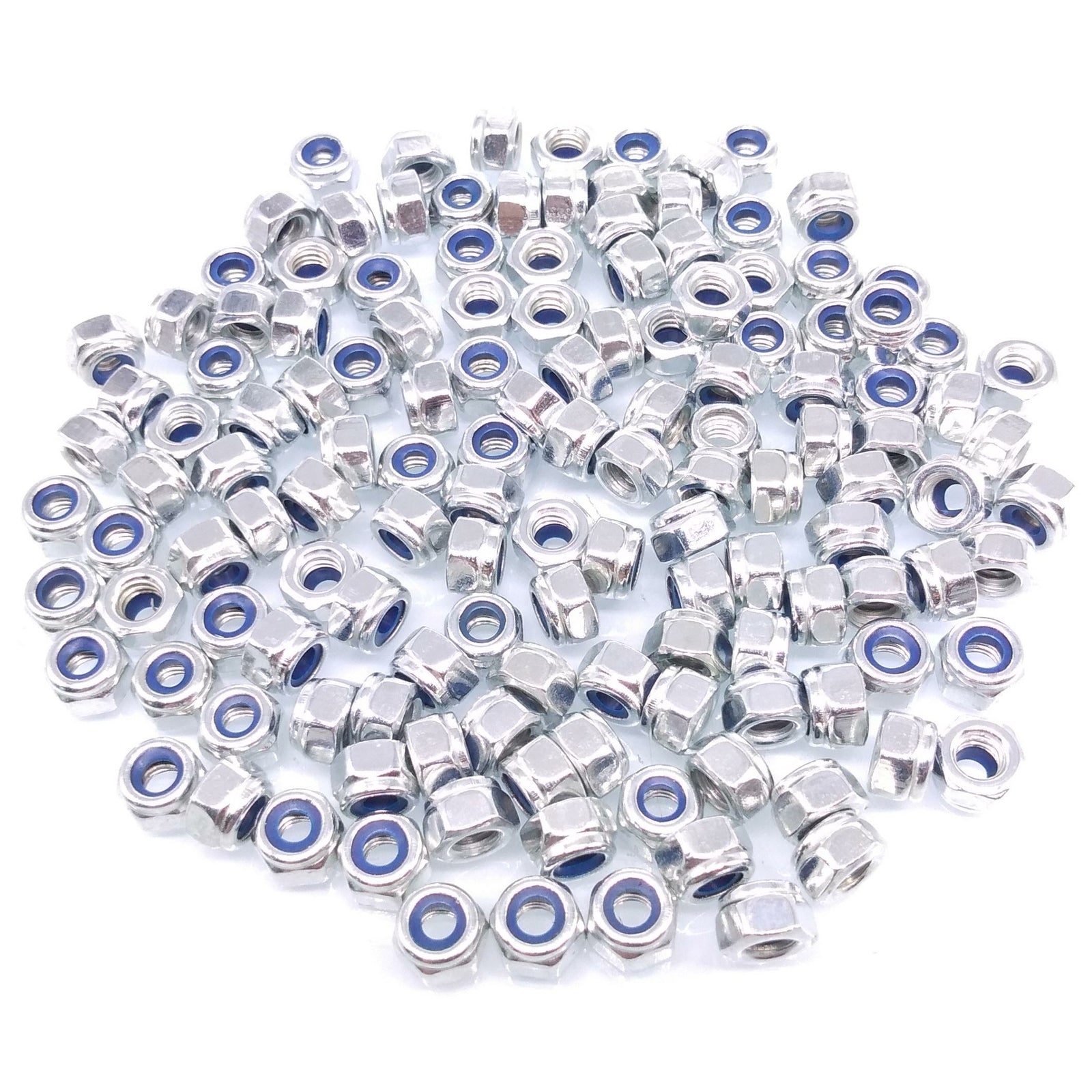 500x M3 x 0.5mm Self-Locking Nylon Insert Hex Nuts Zinc plated Carbon Steel