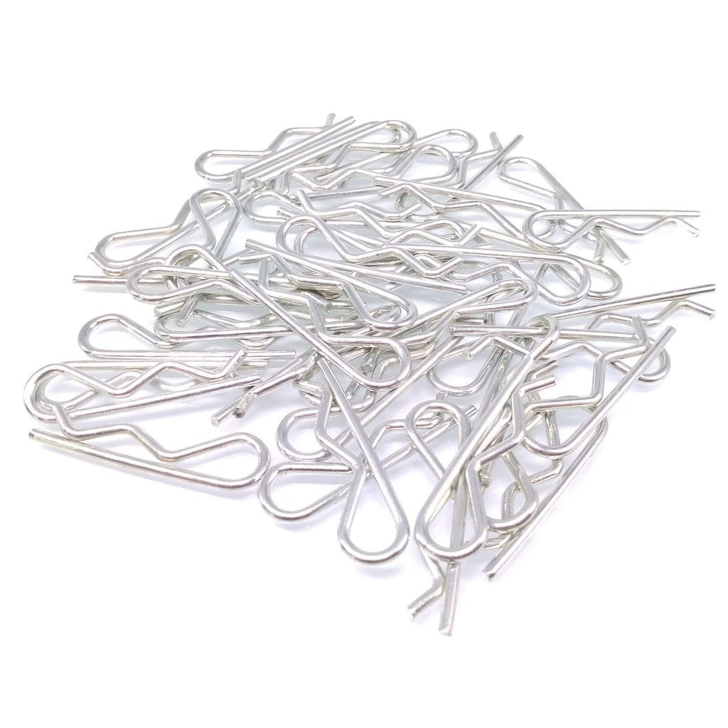 50pcs R Clip Stainless Steel Brake Pad Retaining Pin 1.8mm Diameter 35mm Length