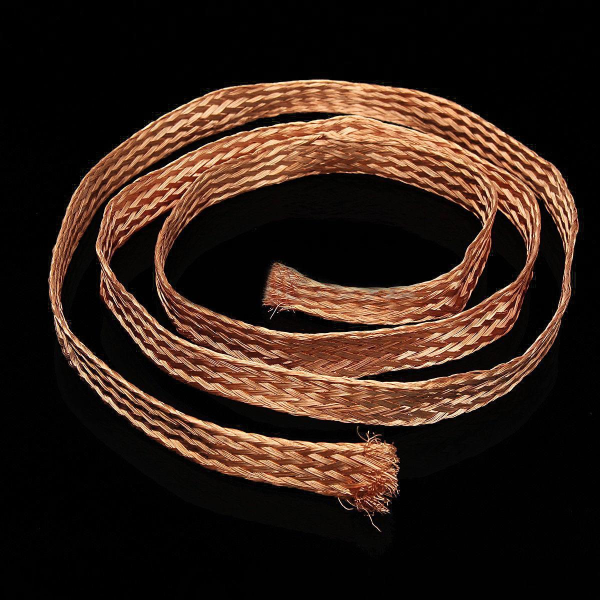 AU Stock 10ft 8mm Flat Copper Braid Cable Bare Copper Braid Wire Ground Lead