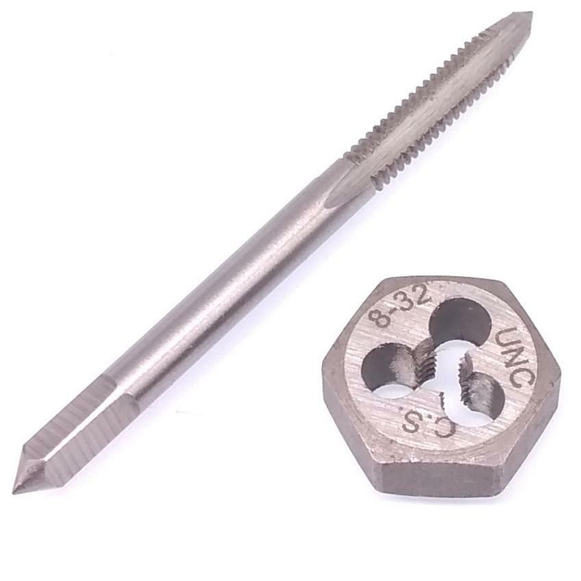 US Stock HSS 8-32 Tap & 8-32 Hexagon Die Thread Right Hand Set