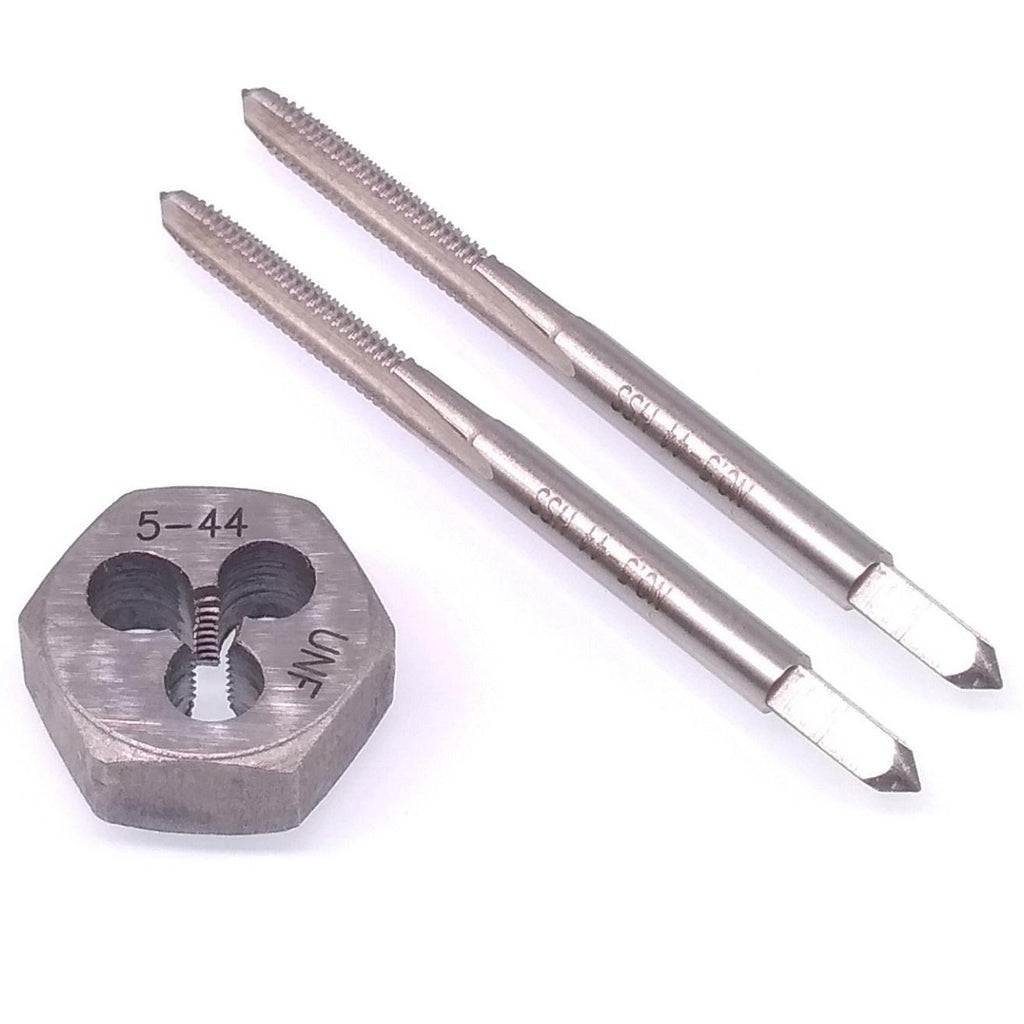 HSS 5-44 Taper & Plug Tap & 5-44 Hexagon Die Thread Right Hand Set