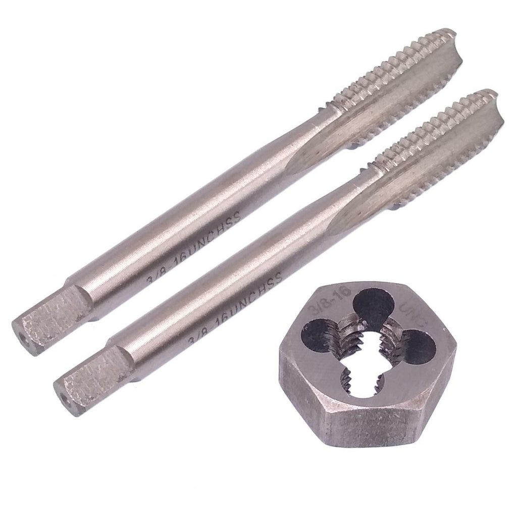 HSS 3/8-16 Taper & Plug Tap & 3/8-16 Hexagon Die Thread Right Hand Set