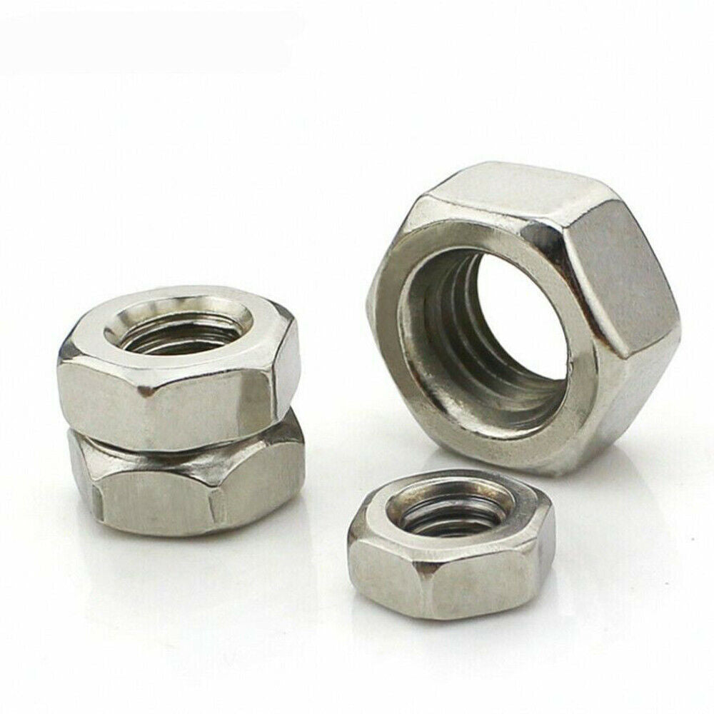 US Stock 1pc Hex Full Nuts Left Hand Reverse Thread M5 Carbon Steel Zinc Plated