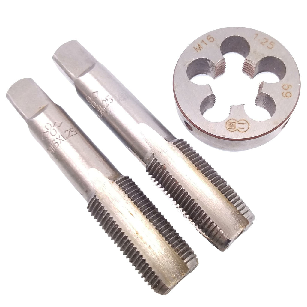 HSS M16 x 1.25mm Taper & Plug Tap & M16 x 1.25mm Die Metric Thread Right Hand