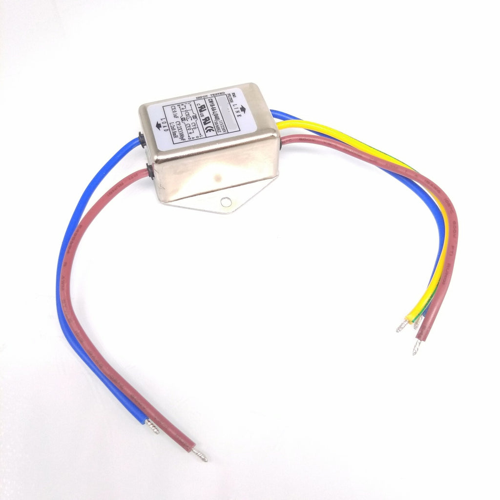 US Stock Lead Wire Power EMI Noise Filter 6A 115/220V 50/60Hz