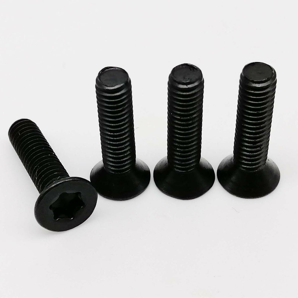 10pcs M4x12mm Black Steel Six-Lobe Torx Head Flat Countersunk Screw Bolt