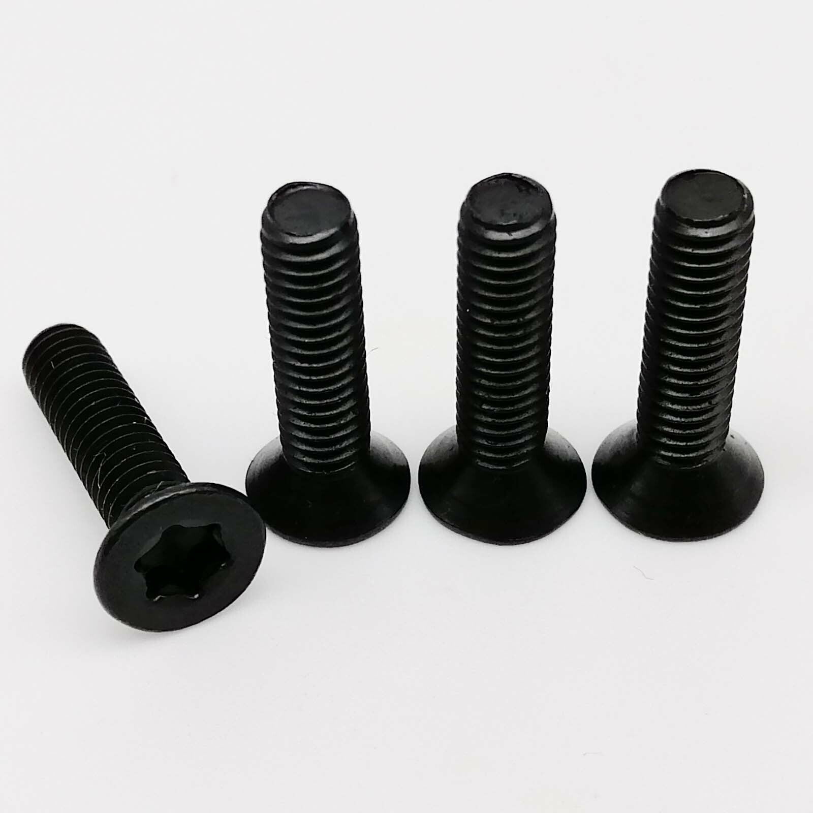 10pcs M4x12mm Black Steel Six-Lobe Torx Head Flat Countersunk Screw Bolt
