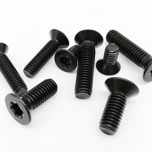 10pcs M5 x 16mm Black Six-Lobe Torx Head Flat Countersunk Screw Bolt