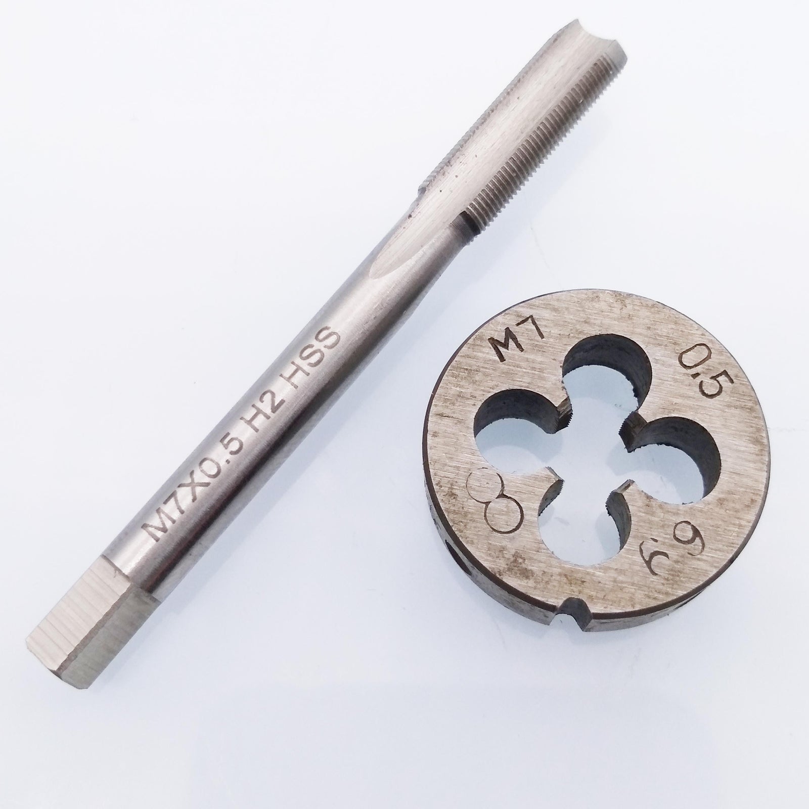HSS M7 x 0.5mm Tap & M7 x 0.5mm Die Metric Thread Right Hand