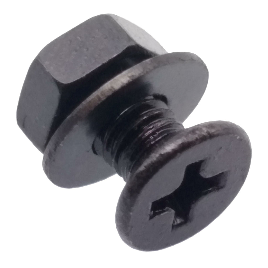 200pcs M4 x 8mm Flat Head Black Screws with Nuts Washers