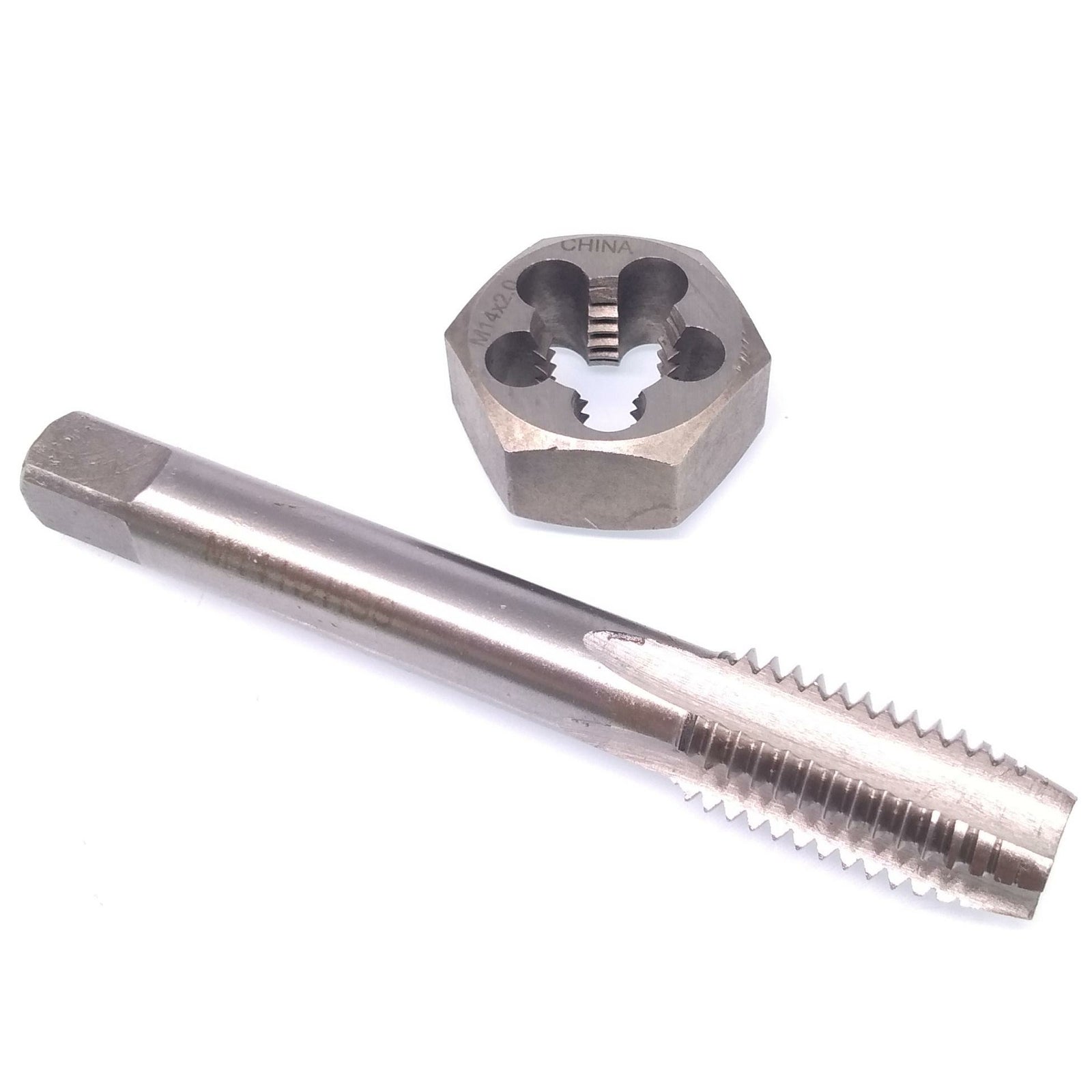 US Stock HSS M14 x 2mm Tap & M14 x 2mm Hexagon Die Metric Thread Right Hand Set