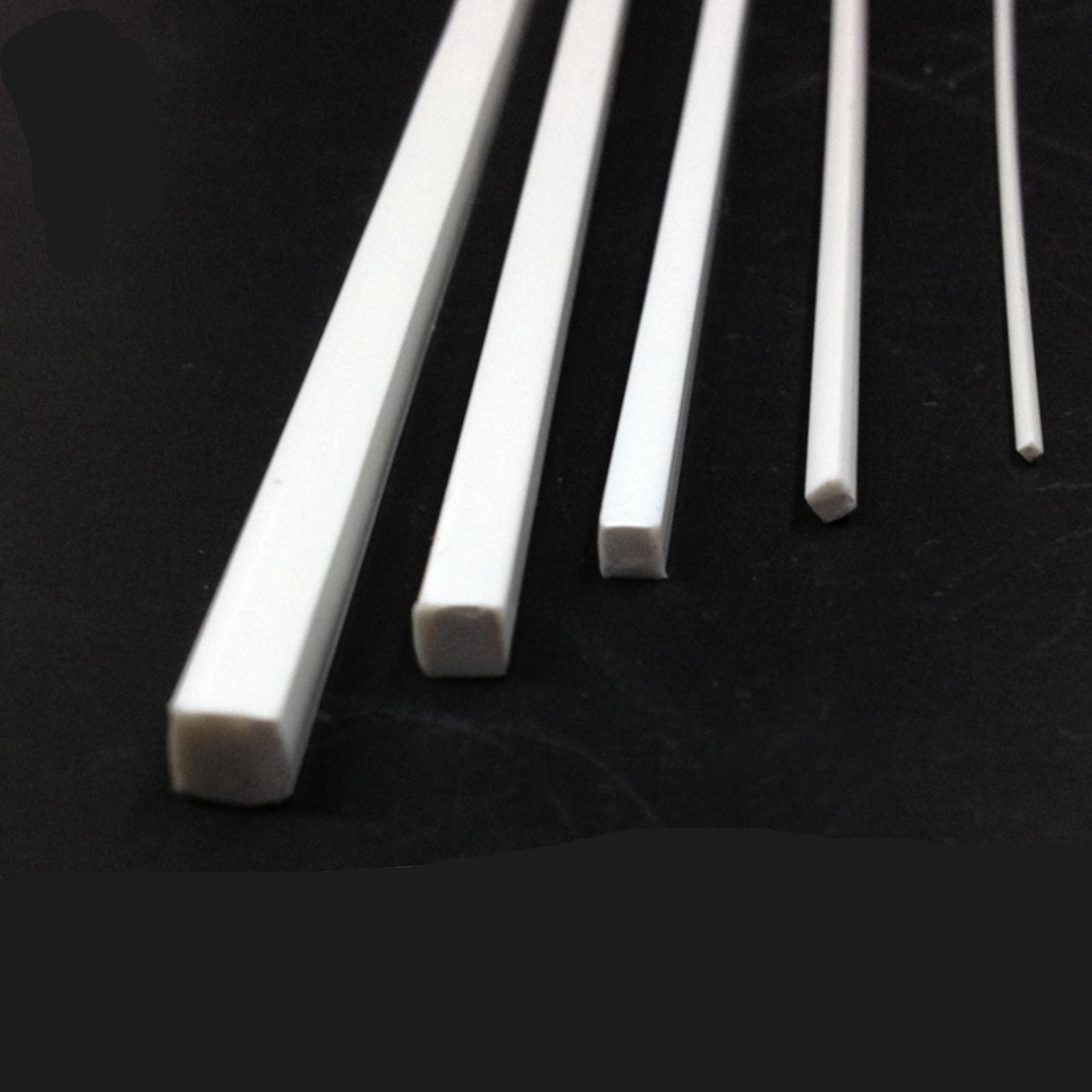 US Stock 10pcs 6mm ±10% x 9.84" ABS Styrene Plastic Square Bar Rods Model Layout