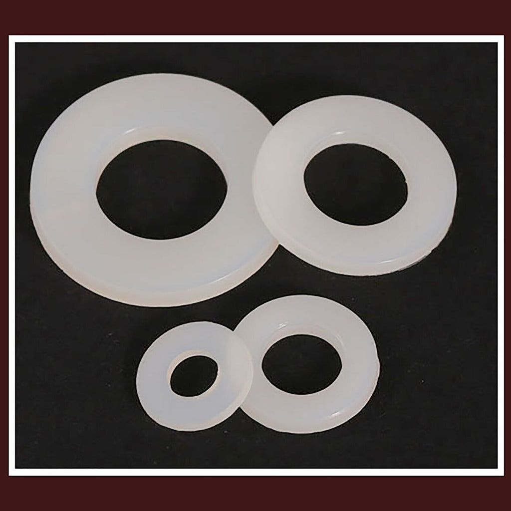 100x Washers Nylon Sealing Flat Washer M6x18x1.5mm White Insulation Gasket