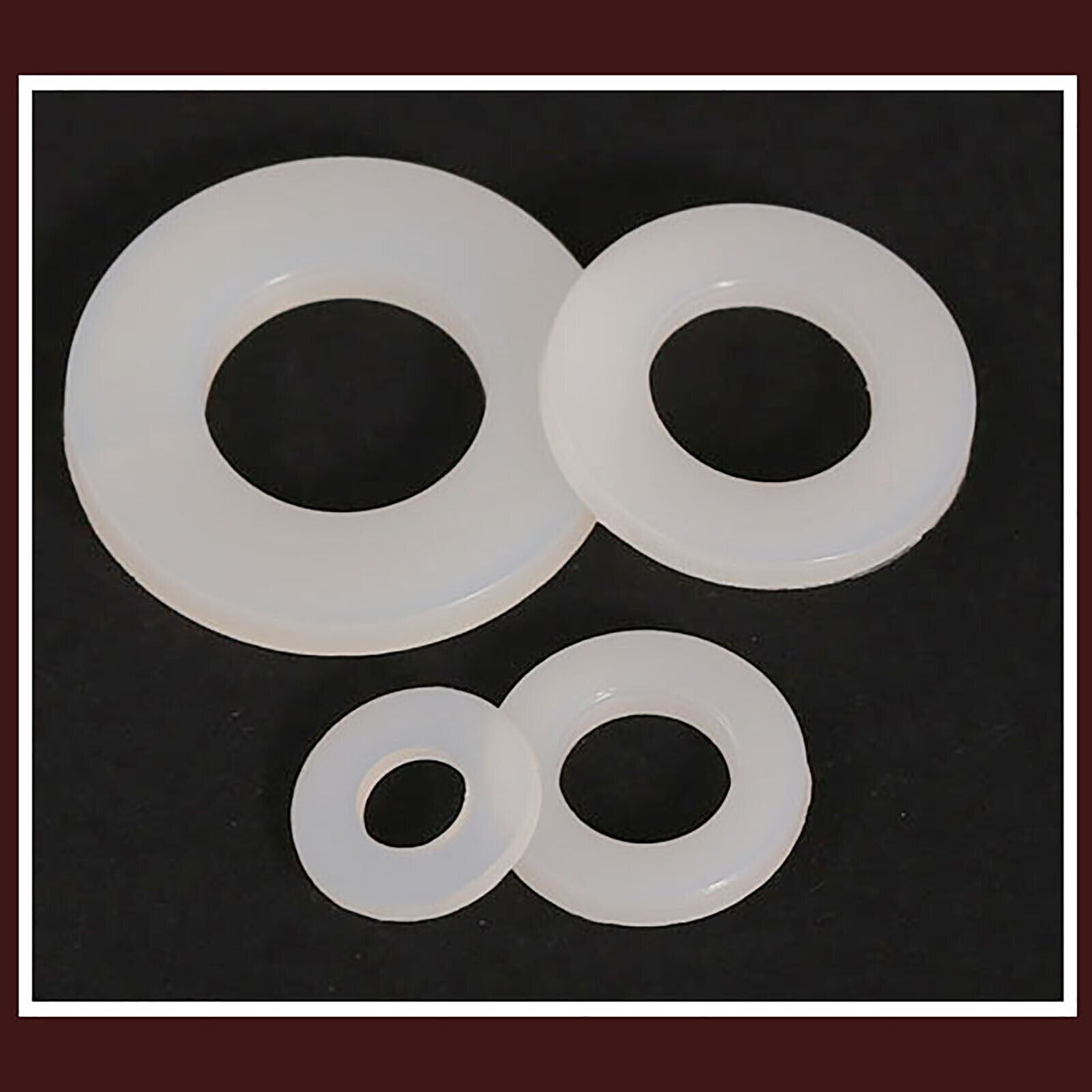 100x Washers Nylon Sealing Flat Washer M6x18x1.5mm White Insulation Gasket