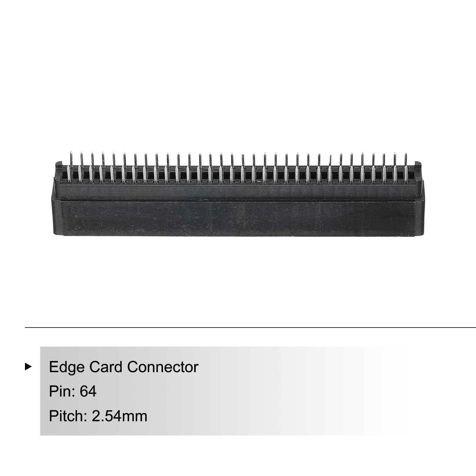 Card Edge Connector Black Socket Right Angle 64 Pin 2.54mm Pitch