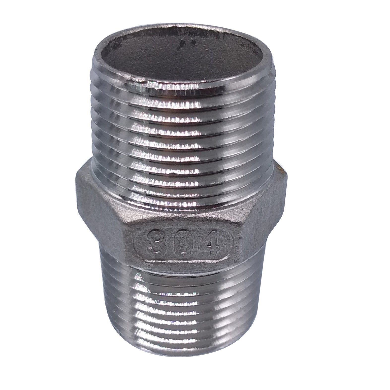 US Stock 2pcs 3/4" Male x 3/4" Male Hex Nipple SS 304 Threaded Pipe Fitting NPT