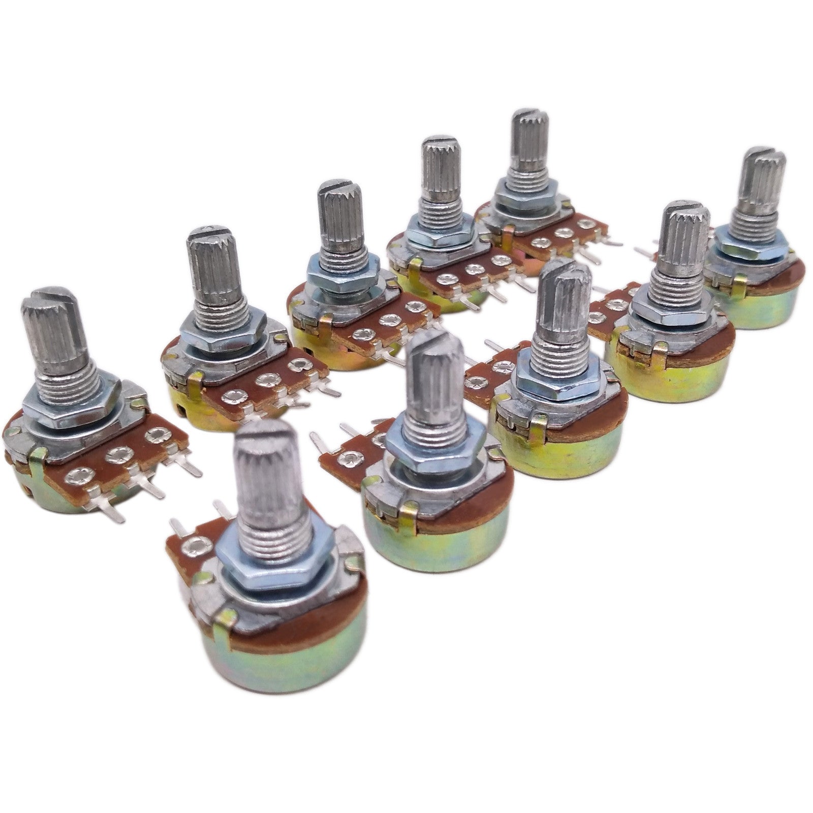 US Stock 10pcs 500K ohm Linear Taper Rotary Potentiometer Panel pot B500K 20mm