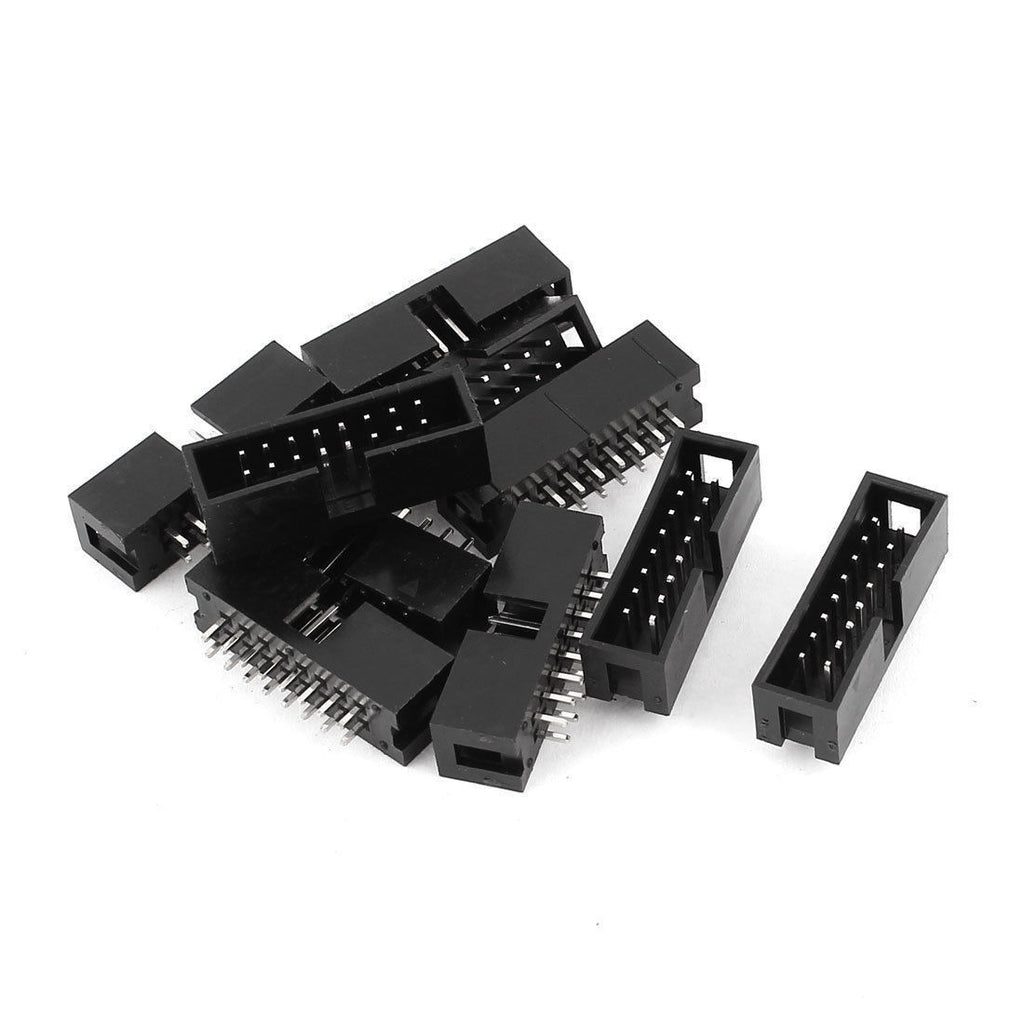 US Stock 10x 16Pin DC3 JTAG ISP Shrouded Male Box Header Socket Connector 2.54mm
