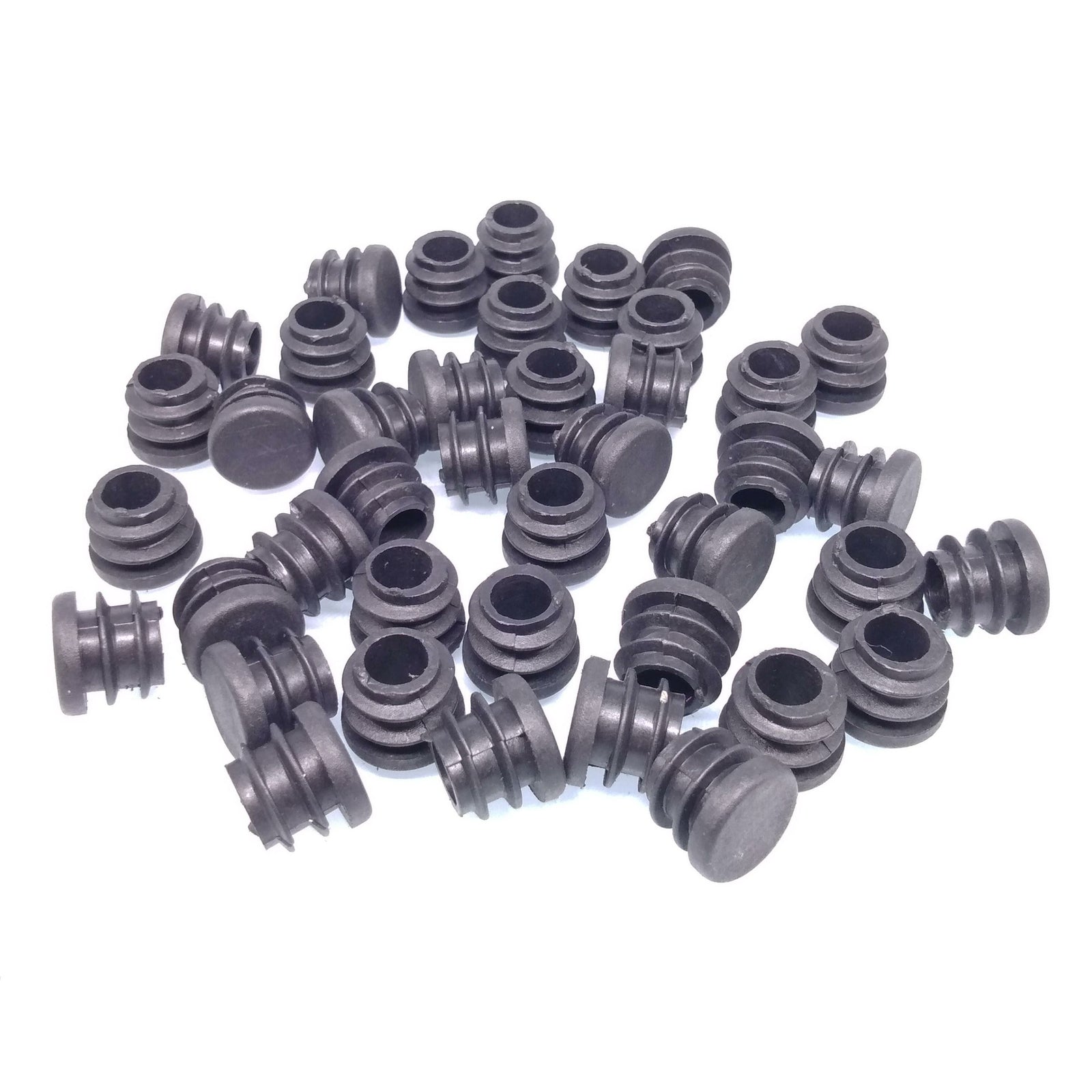 50pcs Round Plastic Black Blanking End Cap Caps Tube Pipe Inserts Plug Bung 16mm