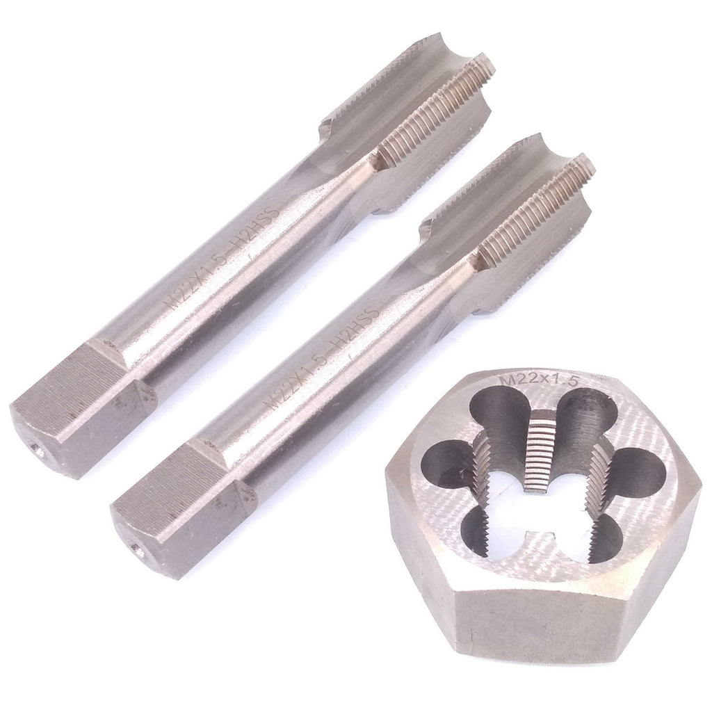 HSS M22 x 1.5mm Taper & Plug Tap & 22x1.5mm Hexagon Die Metric Thread Right Hand