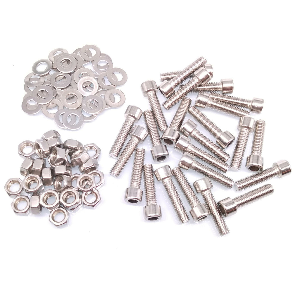 200x M5 x 20mm Socket Head Cap Screws Stainless Steel Allen Socket Nuts Washers