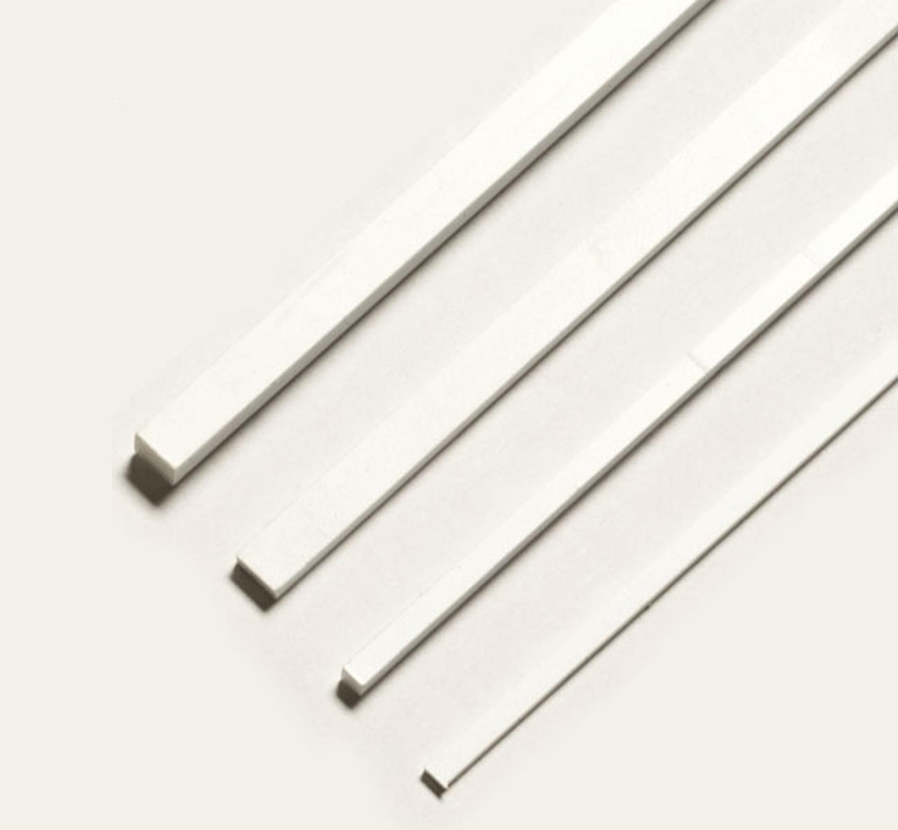 US Stock Pack of 10 ABS Styrene Plastic Flat Rectangular Bars 1.5*3mm 9.8" White