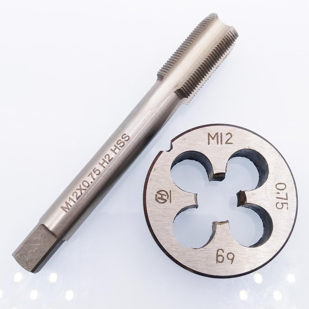 US Stock HSS M12 x 0.75mm Tap & M12 x 0.75mm Die Metric Thread Right Hand