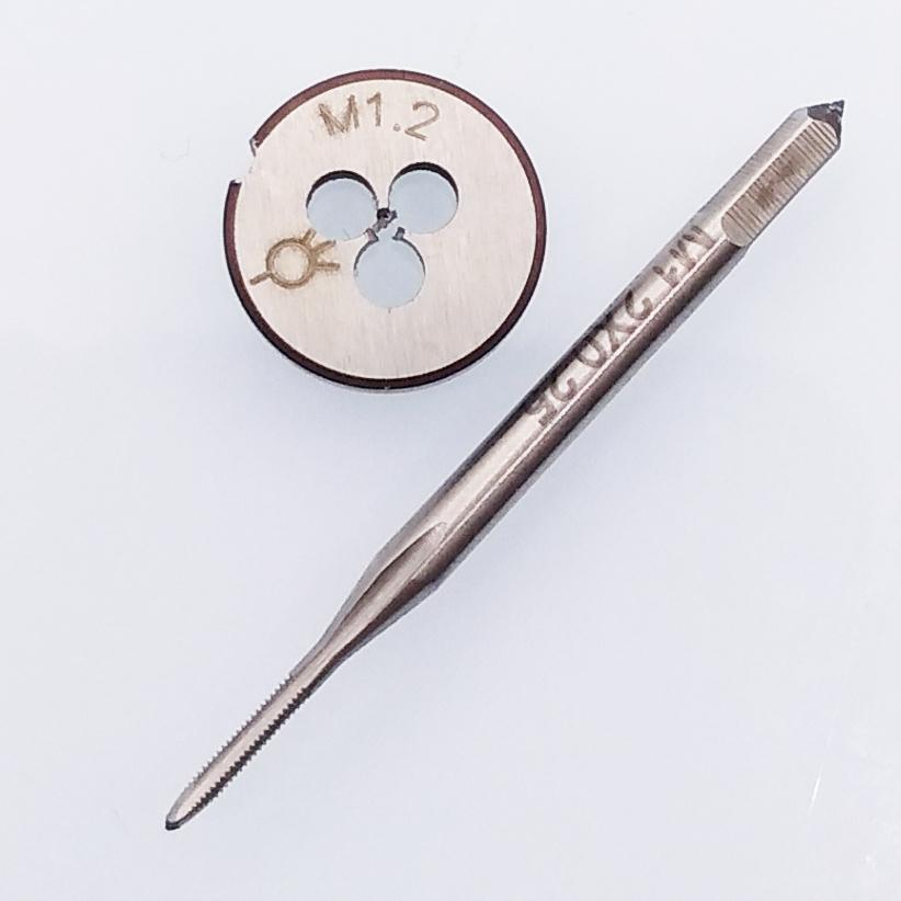 US Stock HSS M1.2 x 0.25mm Tap & M1.2 x 0.25mm Die Metric Thread Right Hand