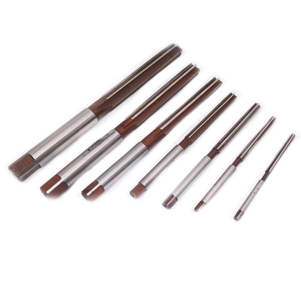 US Stock 7pcs 3 4 5 6 8 10 12mm Chucking Straight Shank HSS Hand Reamers Kit