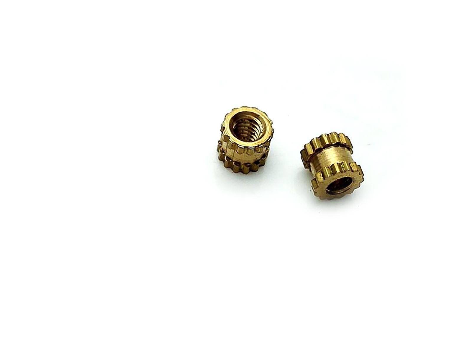 US Stock 50x M2 L3mm OD3.2mm Brass Cylinder Knurled Threaded Insert Embedded Nut