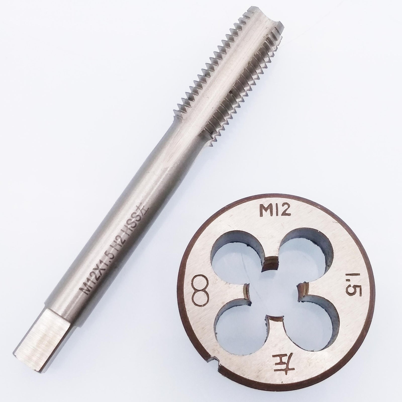 AU Stock HSS M12 x 1.5mm Tap & M12 x 1.5mm Die Metric Thread Left Hand