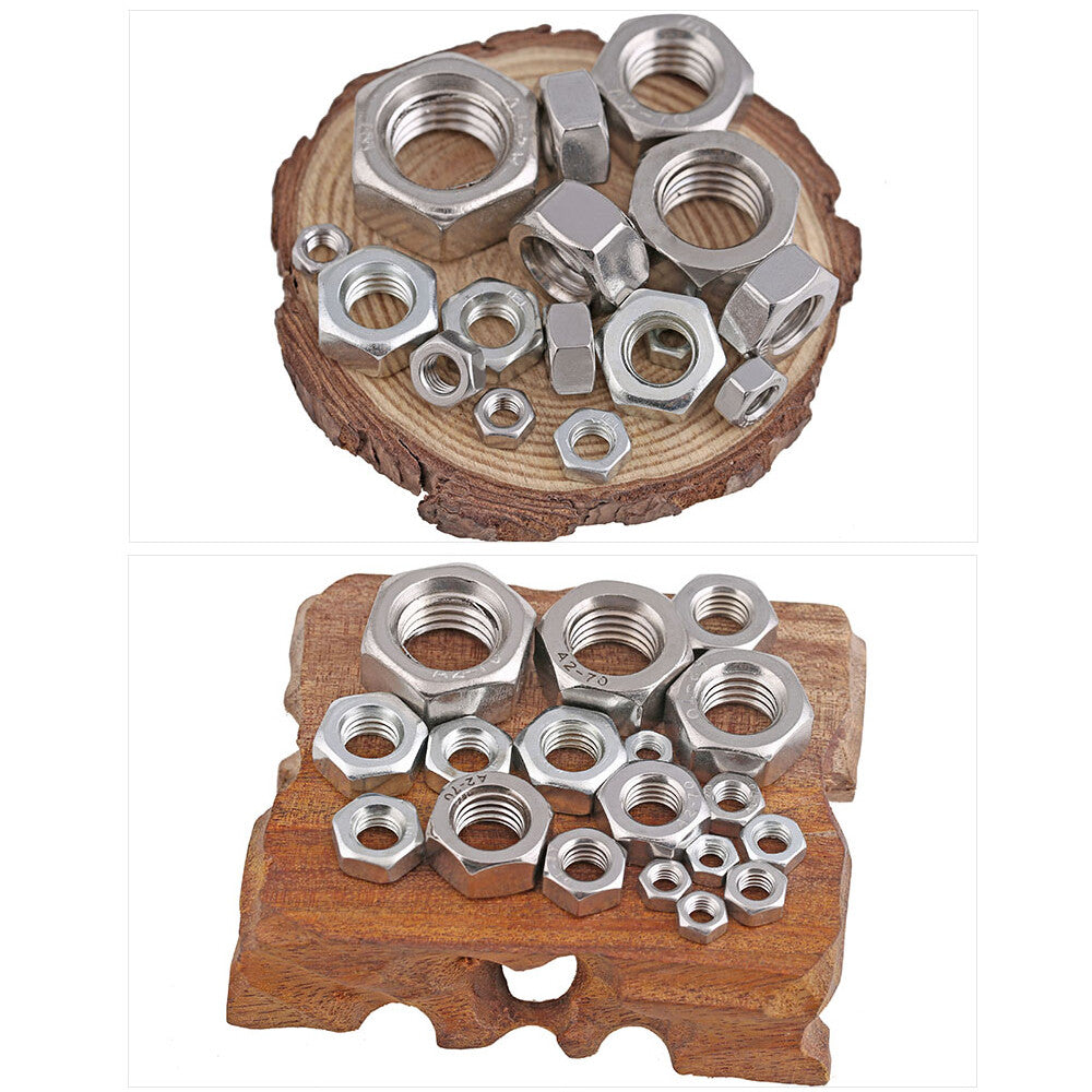 5pcs Hex Full Nuts Left Hand Reverse Thread M8 A2 Stainless Steel Zinc Plated