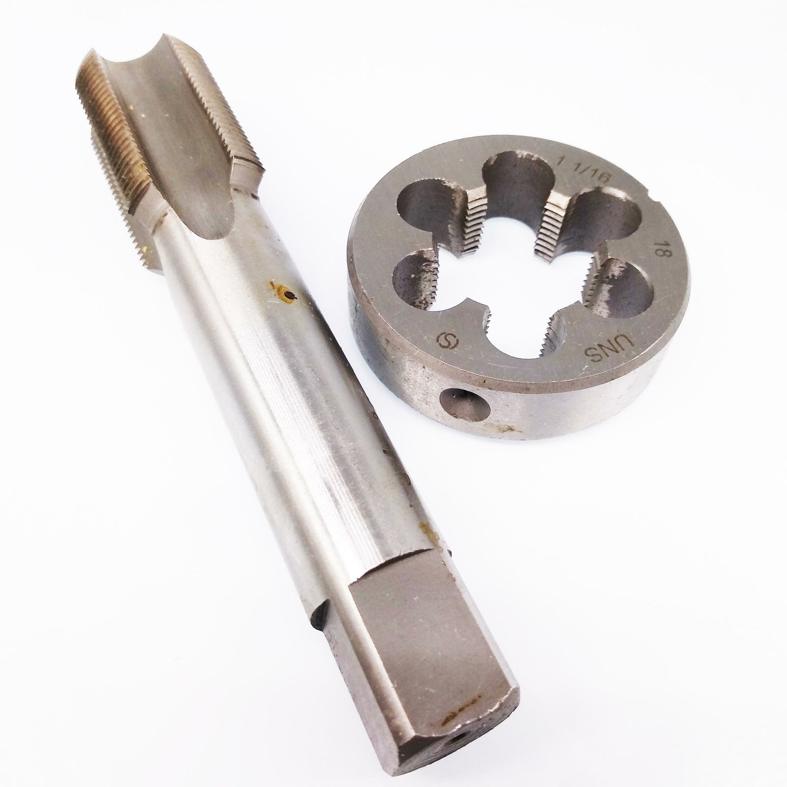 HSS 1 1/16"-18 UNEF Tap & 1 1/16"-18 UNS Die Right Hand