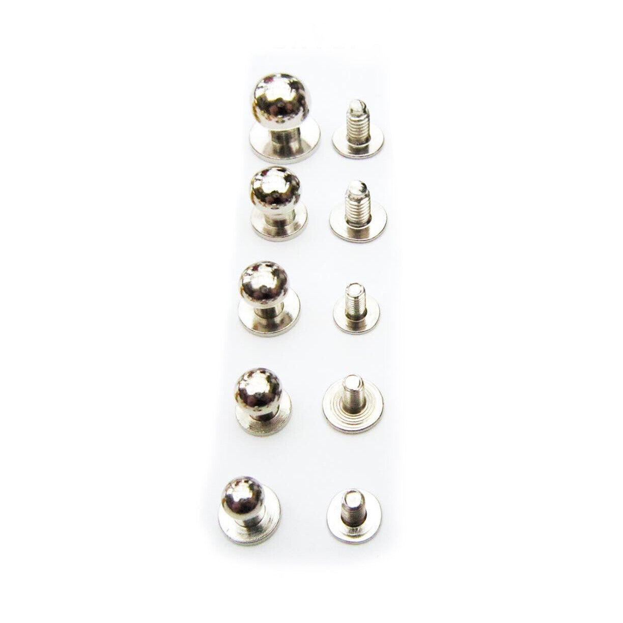50pcs Solid Brass Round Head Stud Screwback Leather Bag Screw Nail Rivet Silvery