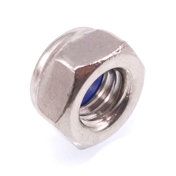 200x M6 x 1.00mm Self-Locking Nylon Insert Hex Nuts Stainless Steel