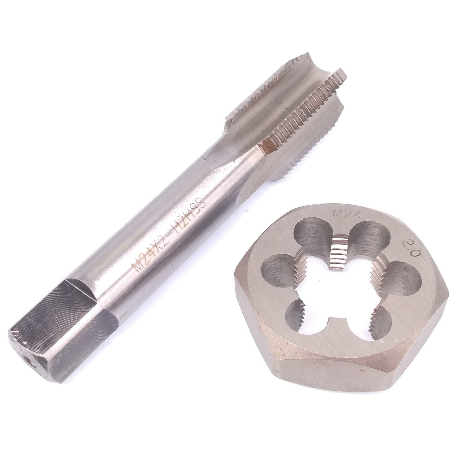US Stock HSS M24 x 2mm Tap & M24 x 2mm Hexagon Die Metric Thread Right Hand Set