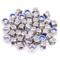 200x M4 x 0.7mm Self-Locking Nylon Insert Hex Nuts Stainless Steel