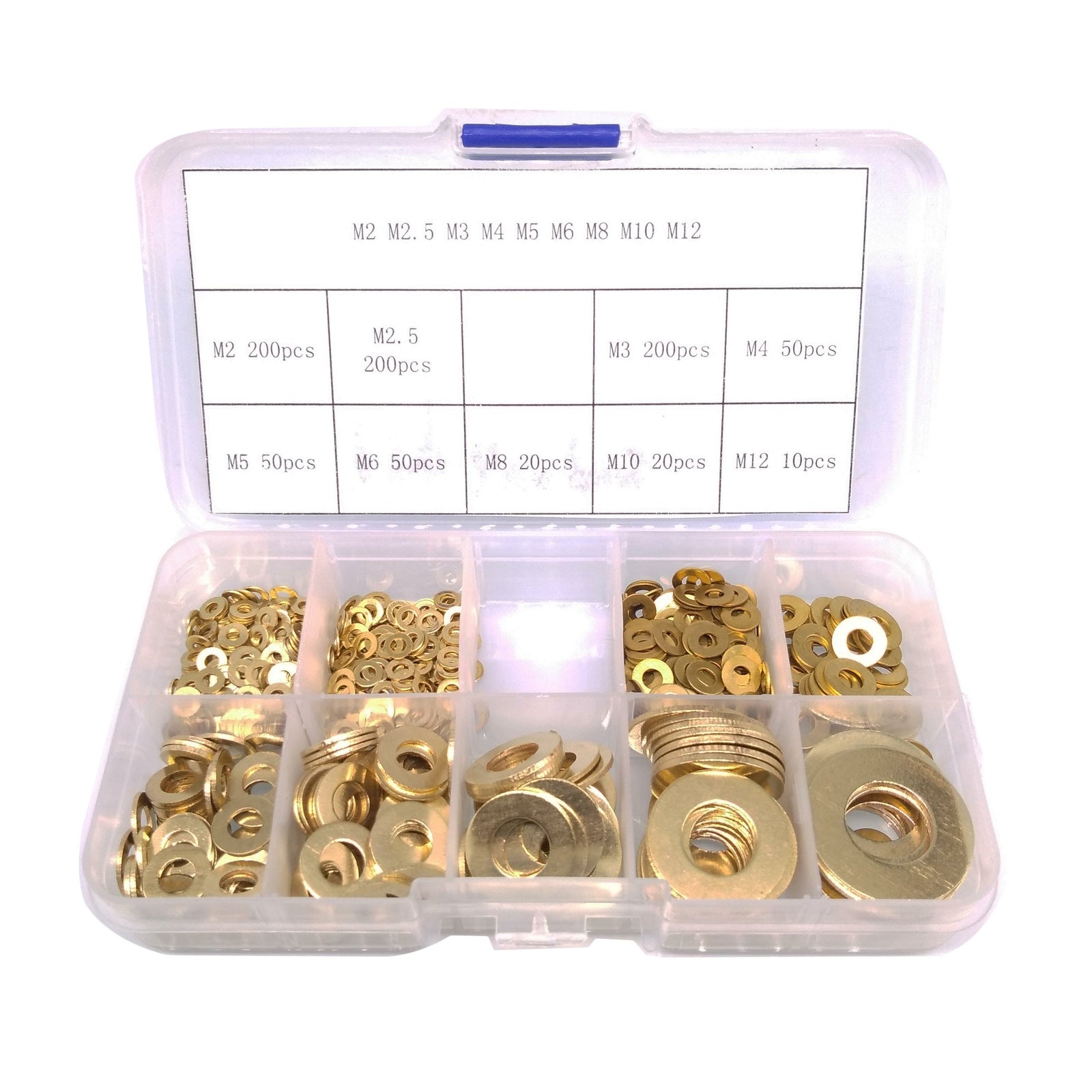 AU Stock 800pcs Brass Flat Washers Assortment Kit