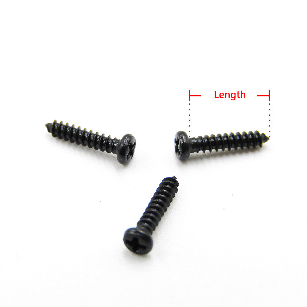 100pcs Black Self Tapping Screw Phillips Pan Head Small Micro M2 x 8mm
