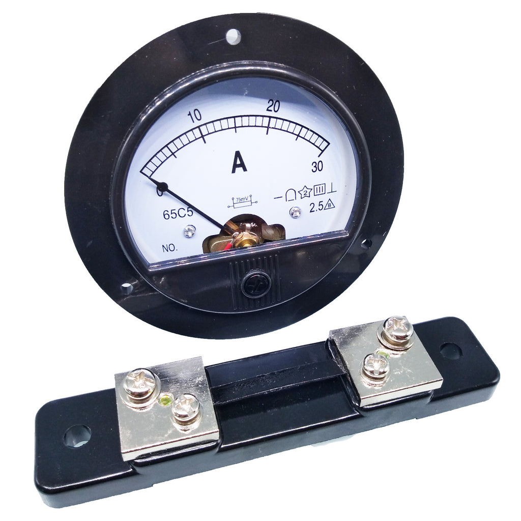 US Stock DC 0~30A Analog AMP Current Pointer Needle Panel Meter Ammeter & Shunt