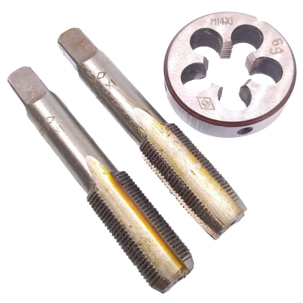 AU Stock HSS M14 x 1mm Taper & Plug Tap & M14 x 1mm Die Metric Thread Right Hand